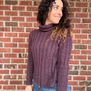 Sundance Deep Purple Turtleneck Sweater
